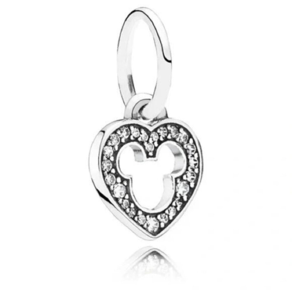 Pandora Mickey Silhouette Charm Dangle Clear Czs